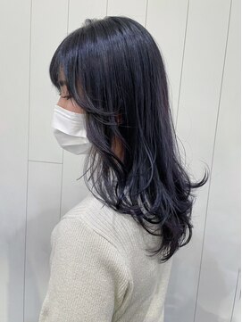 アイティーバイアルバム 松戸店(IT by ALBUM) ブルーブラック_セクションカラーペールベージュ_ba321272