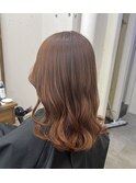 オレンジブラウンカラー韓国ブリーチ北千住