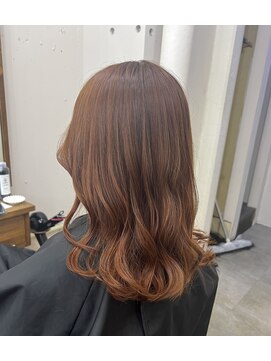 アジールヘア 北千住駅西口店(agir hair) オレンジブラウンカラー韓国ブリーチ北千住