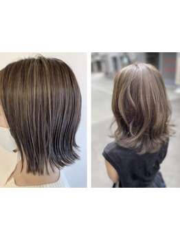 【透明感×筋感】白髪染めとわからないトレンドStyleに！#白髪ぼかし#ファーストグレイ#明るい白髪染め