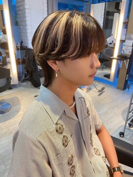 インク サカエ(inq sakae) メンズ/韓国ウルフ/メッシュハイライト