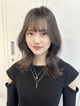 アリュウル 表参道 青山(Allure) 外ハネミディアム◇くびれヘア/顔まわりカットグレージュカラー