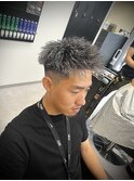 ホワイトメッシュ×ツイストパーマ