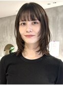 フレンチカジュアル大人美人小顔束感ウルフパーマミニウルフ