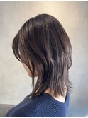 白髪ぼかしハイライト ミディアムレイヤー