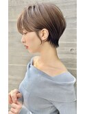 大人可愛い20代30代40代黒髪前下がりショートボブ丸みショート◎