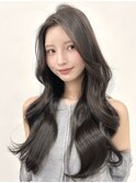 フェミニンカール大人ヘアモテ髪前髪パーマオフィスヘア