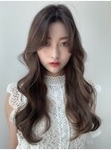 #55/韓国/韓国風/レイヤーカット/後れ毛/くびれヘア/前髪/表参道