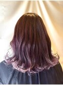 デザインカラー/ピンク/レイヤーカット/パープル/ブリーチ