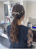 ヘアセット/ヘアアレンジ/ポニーテール/結婚式ヘア
