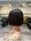 大人可愛い20代30代40代◎パつっとボブ暗めカラー