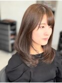 【顔周り似合わせカット】姫カットレイヤー/くすみベージュ