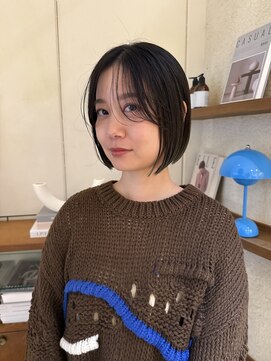 マッシュ 北堀江(MASHU) 黒髪ヘア ボブ 大人ボブ 前髪なし