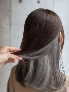 アースモード 亀戸店(EARTH Mode) 美人見せ◎セミロングインナーカラー×冬のグレージュ