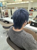 プールドゥマン 屯田(POUR DEMAIN)&nbsp;メンズショートウルフ×ブルーグレー