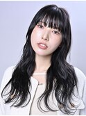 暗髪×緩ウェーブロング
