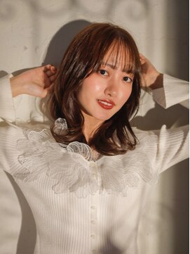ベレッタ 楠葉店(veretta.) アイドル風セミディ/やわふわパーマ/コテ巻き/通勤ヘア/好印象