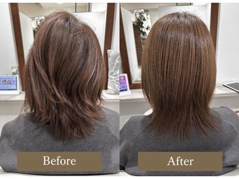 キャトル(hair make QUATRE)の写真/驚きの髪質改善！特許取得の酸性縮毛矯正で、サラツヤ髪へ導きます★