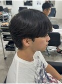 シースルーマッシュミニウルフカットメンズ毛流れニュアンス