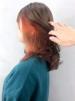 アイティー バイ アルバム 浦和店(IT by ALBUM)&nbsp;インナーオレンジ_ココアブラウンフリンジウェーブ_ba279862