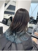 くすみブルーグラデーションカラー