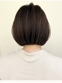 ハイライト白髪ぼかしダブルカラーインナーカラーショートボブ