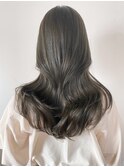 ロング顔周りレイヤー韓国ヘア美髪_ba532861