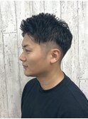 アイロンパーマ/フェザーパーマ/ブルーブラック/サーフカール