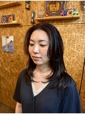 美髪レイヤーカット/顔まわりレイヤー/カーテンバング/