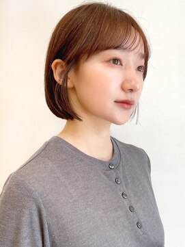 セイドット リー(Say. Ree) say.ショートボブひし形ショートダークレッドコーラルオレンジ