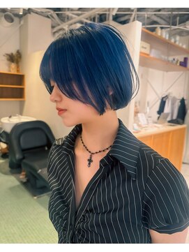 エルム 原宿 表参道(yelm) ブルーカラー×ショート/ケアブリーチ/髪質改善/ダブルカラー