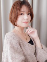 カバーヘア 上尾西口店(COVER HAIR)&nbsp;ミルクティーブロンドひし形抜け感ショートボブZ上尾20代30代