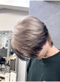 ミルクティーグレージュセンターパートエンドカラーブリーチ