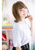 ミック ヘアアンドメイク アップ 駒込店(miq Hair&Make up)&nbsp;大人かわいい☆外ハネカジュアルミディ