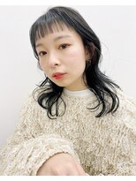キピ(KIPI) 【早瀬忍　梅田中津】レイヤーたっぷり暗髪透明感カラー×オン眉