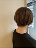 王道ショートボブ アッシュベージュカラー