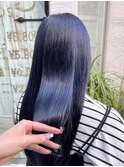【SENA】ブルーブラック ネイビー 暗髪 透け感 ダークグレージュ