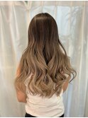 シルキーベージュグレージュカラー斜めバング30代40代50代