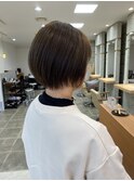 丸いショートボブ/イルミナカラー/簡単スタイリング/夏目寧々
