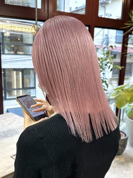 ヲタク(wotaku.) ホワイトピンクハイトーンブリーチダブルカラーインナーカラー