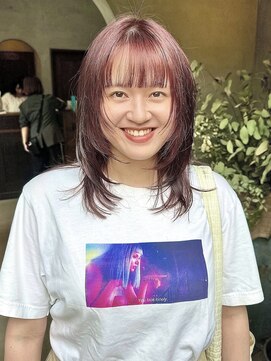 ヘアーミュゼ 井田店(Hair Musee) レイヤー×ピンクベージュ