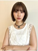 タッセルボブ/シースルーバング/マロンベージュ/柏美容室/韓国