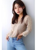 20代30代40代◎大人可愛いナチュラルストレートアッシュカラー