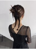 パーティーヘアセット　カジュアルセット　お呼ばれヘアー