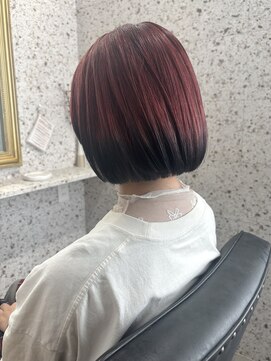 ラニヘアサロン(lani hair salon) ワインレッド×ブラック/グラデーションカラー/裾カラー//