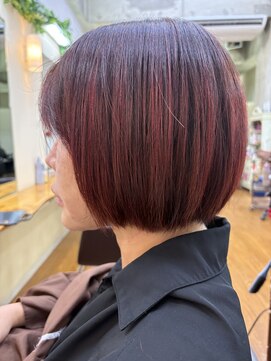 キャラシャローネ お台場(CharaChalone) 細かめハイライト／マニキュア／レッド