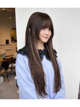 ブランニュー オーバー 難波店(Brandnew over) ロングヘア 顔周りカット 姫カット