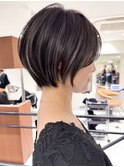ハイライトバレイヤージュダブルカラーショートカット30代40代