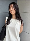 ロングスパイラルパーマニュアンスパーマチョコレートブラウン