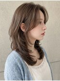 透明感グレージュロングウルフカット小顔レイヤーブリーチなしp3